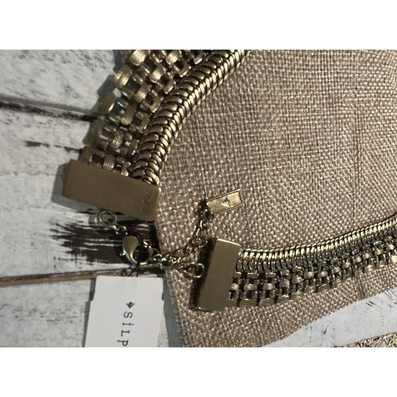SILPADA KR "GOOD AS GOLD" Brass Wide Collar Woven Statement Necklace ADJ 21" NWT - Picture 8 of 9